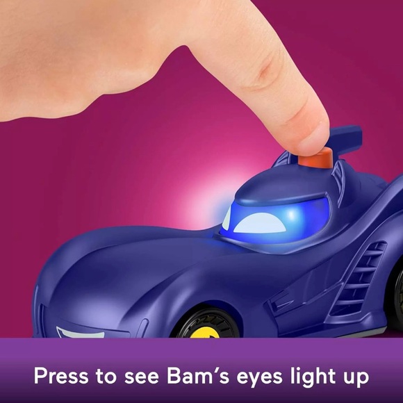 DC Batwheels Light-Up Toy Cars 2-Pack, Bam the Batmobile and Buff - Picture 3 of 6